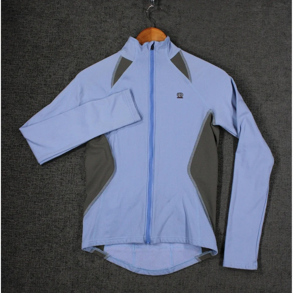 Pearl Izumi Womens Cycling Jacket Blue Gray Long Sleeve Full Zip Medium 4909